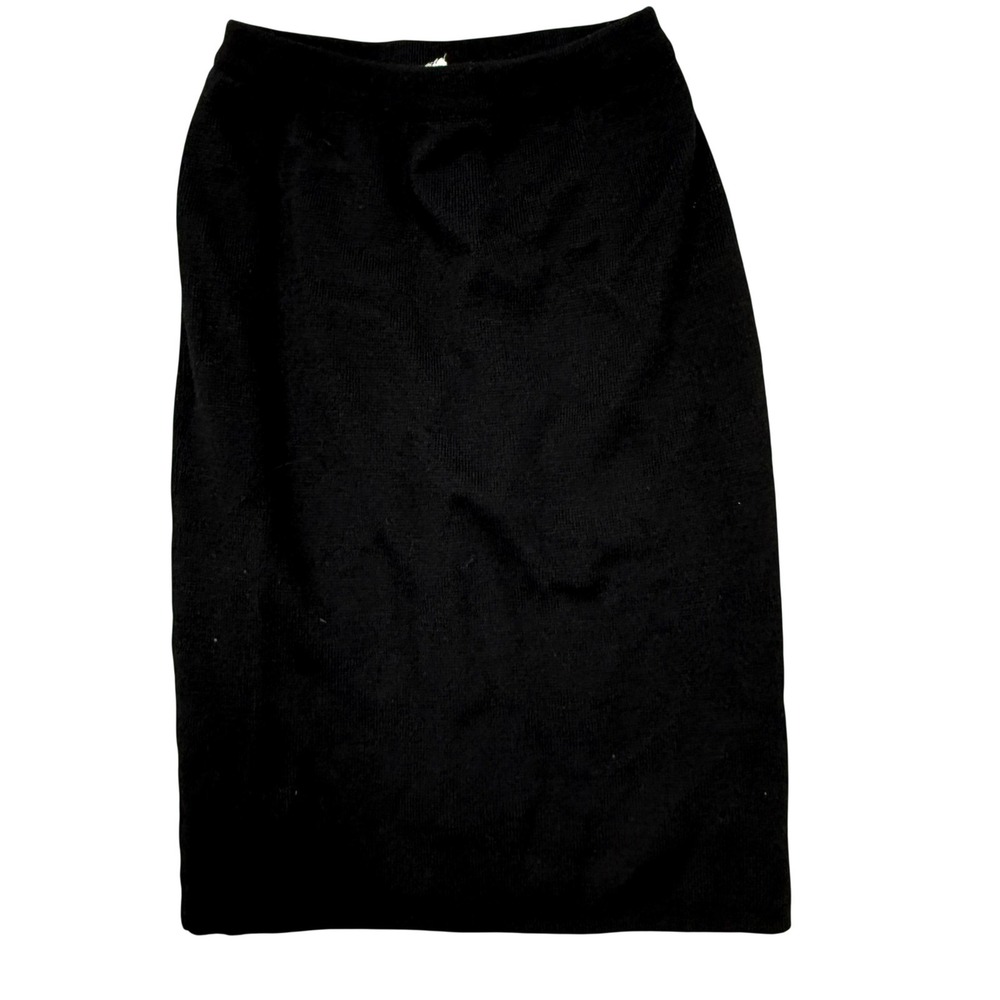CHACOK Skirt Womens T 2 Black‎ Lambswool Knit Pencil Knee Length Made France